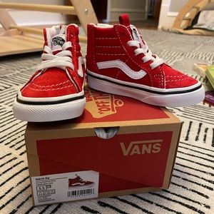 red vans sk8 hi tops